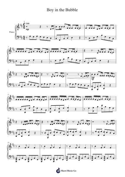 Boy in the Bubble Sheet Music by Alec Benjamin-Arr.Deirmand