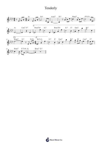 Tenderly in Ab Sheet Music by Walter Gross-Arr.Fordtodd