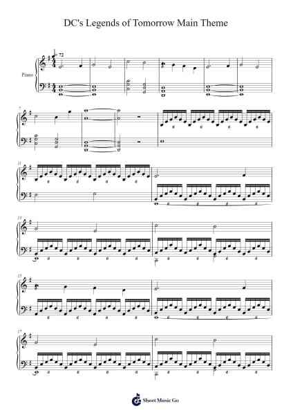 DC's Legends of Tomorrow - Main Theme Sheet Music by Whittyyyy-Arr.Joanbar Crichniel