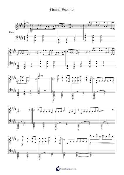 Grand Escape Sheet Music by Andrés Hoyos-Arr.Edlup Denlouie