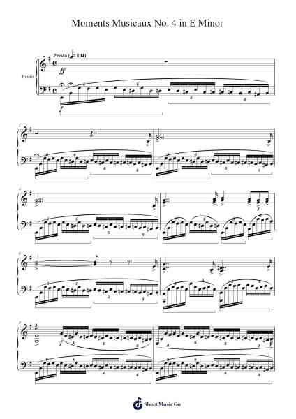 Moments Musicaux - No. 4 in E Minor, Op. 16: IV. Allegretto Sheet Music by Sergei Rachmaninoff-Arr.Fastjean