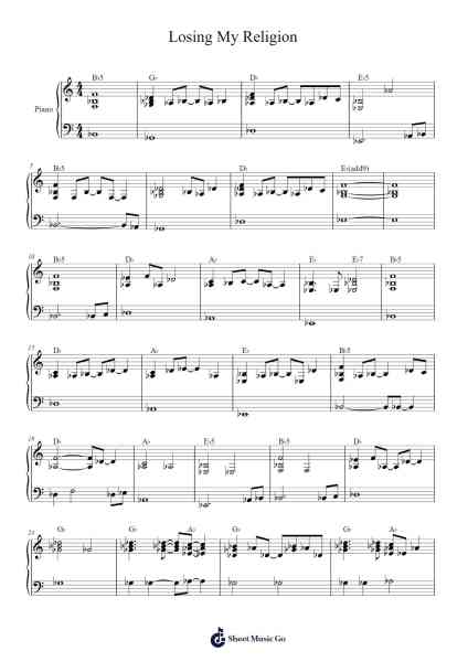 Losing My Religion Sheet Music by undefined-Arr.Phyldrich