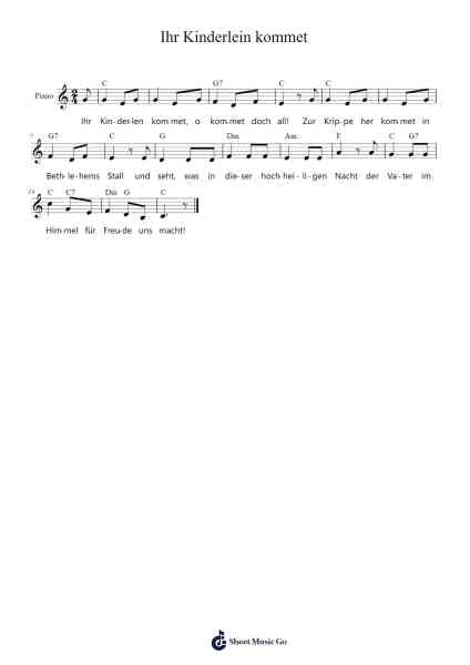 Ihr Kinderlein kommet Sheet Music by Johann Abraham Peter Schulz-Arr.Fowcoln