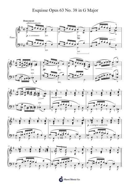 Esquisse Opus 63 No. 38 in G Major Sheet Music by Charles-Valentin Alkan-Arr.Robn