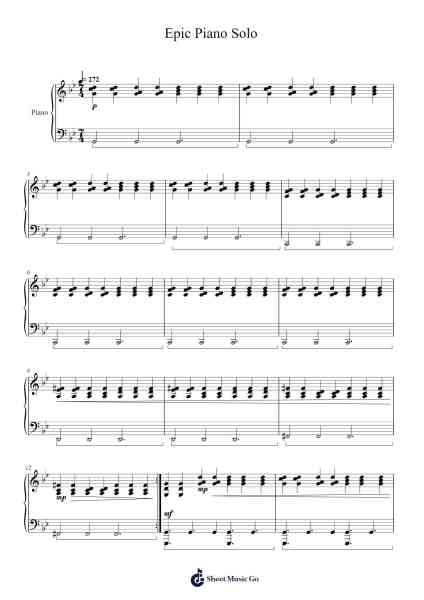 Epic Piano Solo Sheet Music by Kaycarr-Arr.Earyy