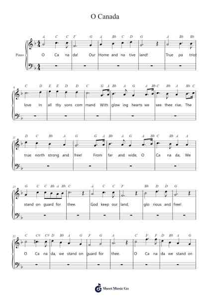 O Canada Sheet Music by Calixa Lavallée-Arr.Gasper Inlot