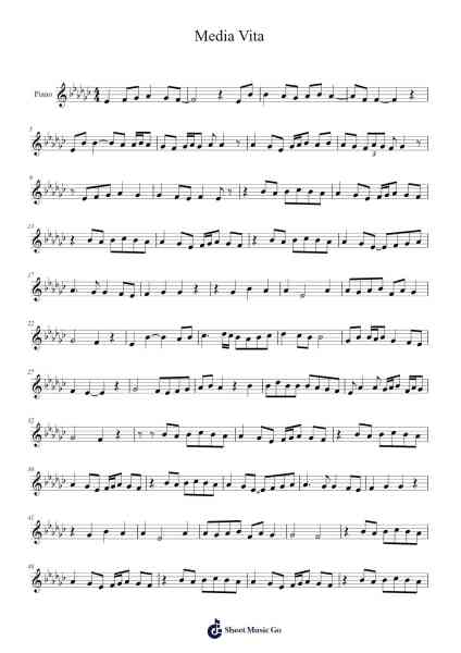 Media Vita Sheet Music by undefined-Arr.Housebuck Boylejones