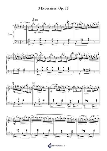 Ecossaises Op. 72 Sheet Music by Frédéric Chopin-Arr.Gunsea Holmesbob