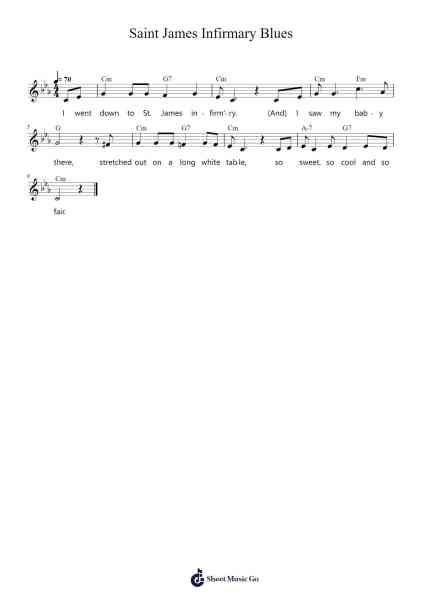 Saint James Infirmary Blues Sheet Music by Anonymous-Arr.Wymo