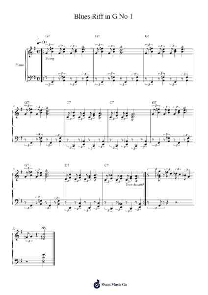 Blues Riff in G No 1 Sheet Music by Danilo Estrela-Arr.Jecie Youngjean