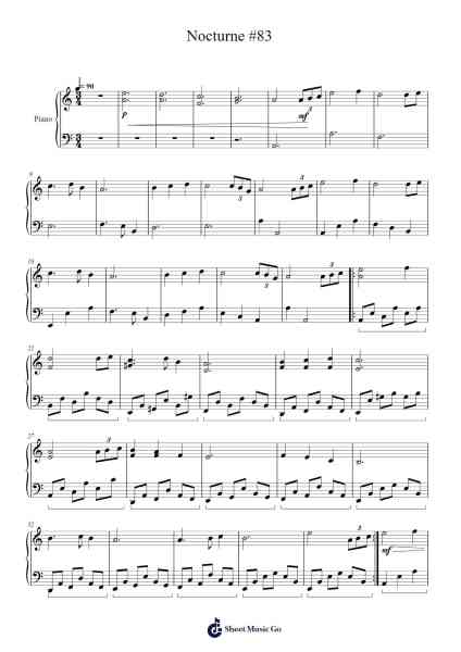 Nocturne #83 樂譜由 Ronald Karle - 編曲 Rusget Garckle