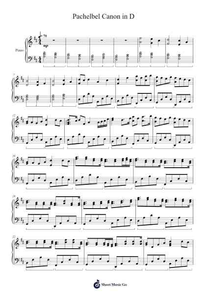 Canon in D Major Sheet Music by Johann Pachelbel-Arr.Brongus Chadkiel