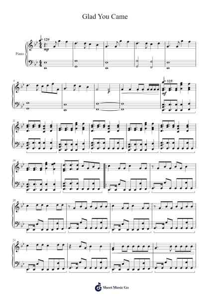 Glad You Came Sheet Music by Auwolf-Arr.Phoeser