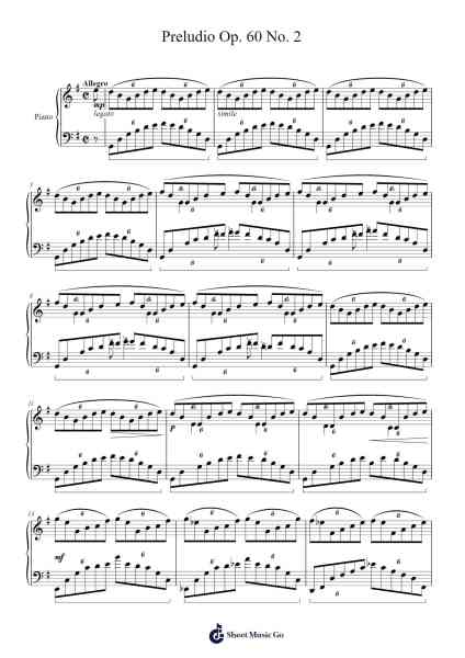 Preludio Op. 60 No. 2 Sheet Music by undefined-Arr.Ninah