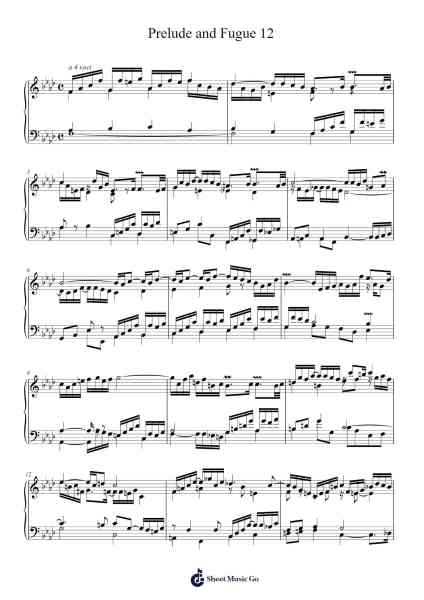 Prelude and Fugue No. 12 in F Minor, BWV 881 Sheet Music by Johann Sebastian Bach-Arr.Charnal Tayward
