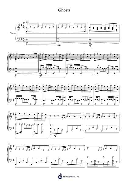 Ghosts Sheet Music by Mike Shinoda-Arr.Hartkeats