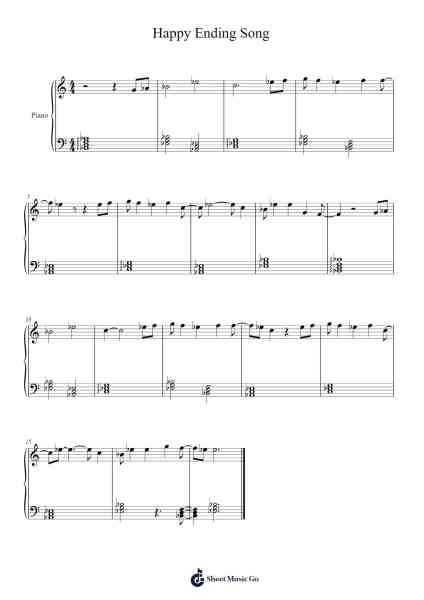 Happy Ending Song Sheet Music by Ashley Eriksson-Arr.Bisay