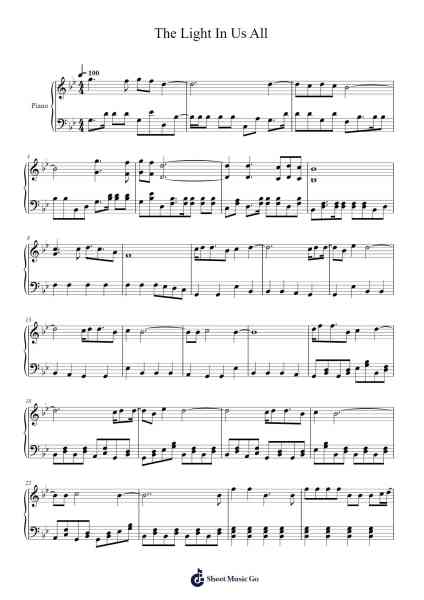 The Light In Us All Sheet Music by Jim Guthrie-Arr.Chilflower