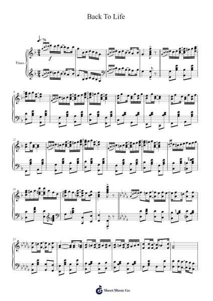Back To Life Sheet Music by Chas. Hunter-Arr.Carlwilde Yonngcam