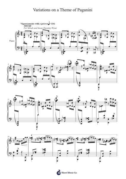 Variations on a Theme of Paganini Sheet Music by Marc-André Hamelin-Arr.Lowell