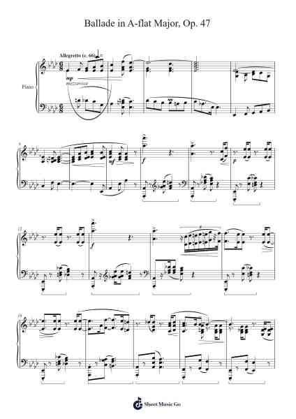 Ballade in A-flat Major, Op. 47 Sheet Music by Frédéric Chopin-Arr.Jaboyle Erve
