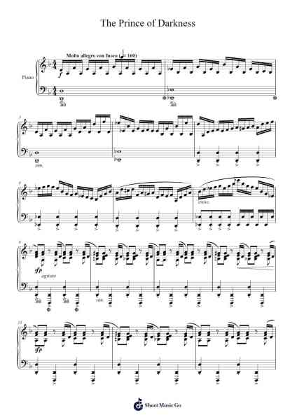 The Prince of Darkness (Piano version) Sheet Music by M2U-Arr.Porhue Foxchey