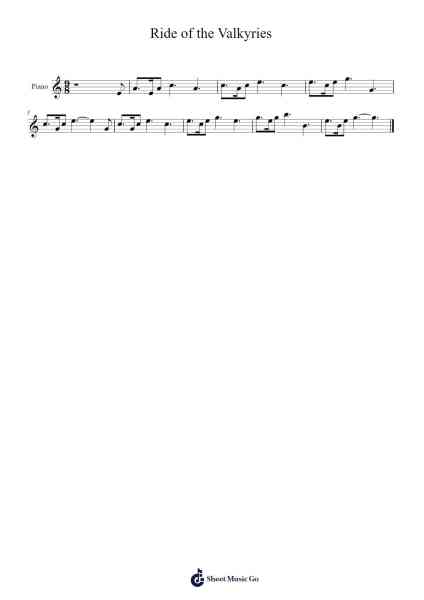 Ride of the Valkyries Sheet Music by Wagner-Arr.Hudfitch Terleign