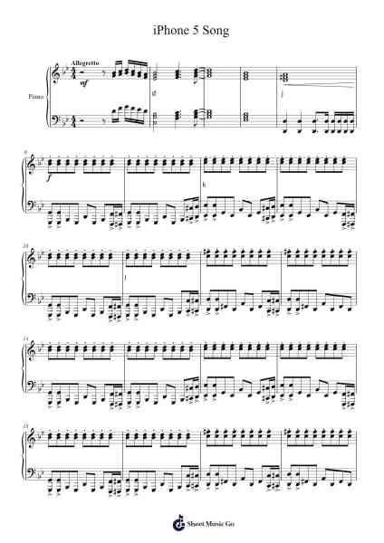 iPhone 5 Song Sheet Music by undefined-Arr.Leifclaire Frankbrooke