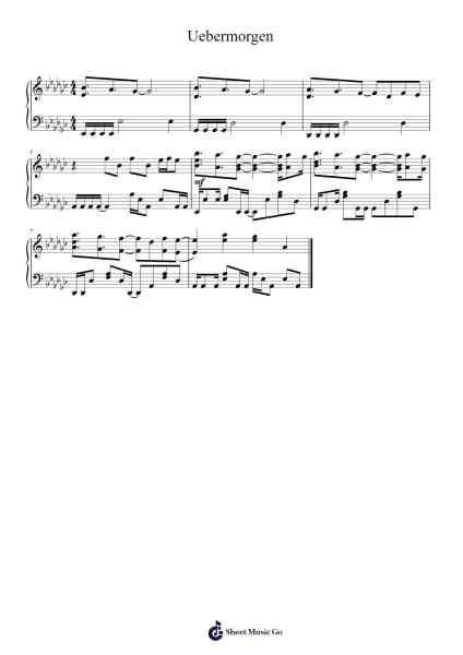 Uebermorgen Sheet Music by Mark Forster-Arr.Quenram
