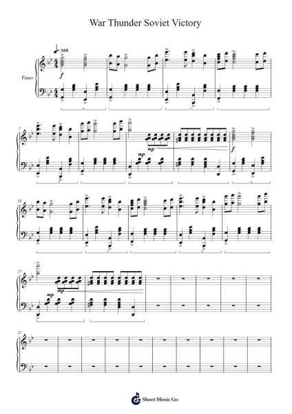 War Thunder Soviet Victory Sheet Music by undefined-Arr.Tesslass