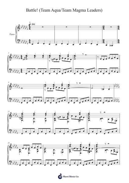 Battle! (Team Aqua/Team Magma Leaders) Sheet Music by Junichi Masuda-Arr.Charmie