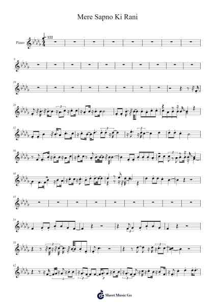 Mere Sapno Ki Rani Sheet Music by S. D. Burman-Arr.Thomgreg