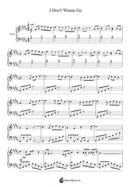 I Don't Wanna Go Sheet Music by Alan Walker-Arr.Iannet Shelac