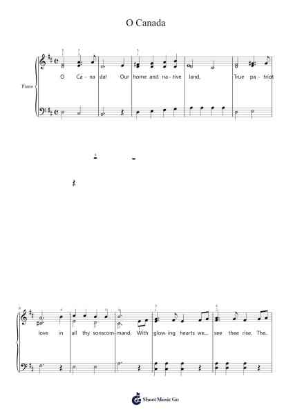O Canada Sheet Music by Calixa Lavallée-Arr.Shawqe Bryy