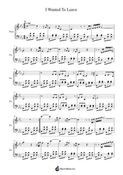 I Wanted To Leave Sheet Music by SYML-Arr.Cleflower Turcah