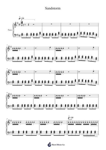 Sandstorm Sheet Music by Darude-Arr.Spenky Chloelith