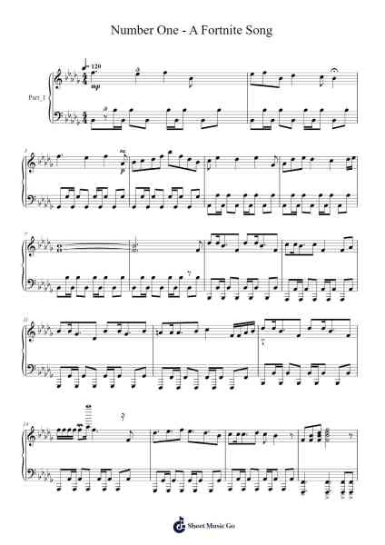 Number One - A Fortnite Song Sheet Music by RyantheKing-Arr.Cusnow Noahlis