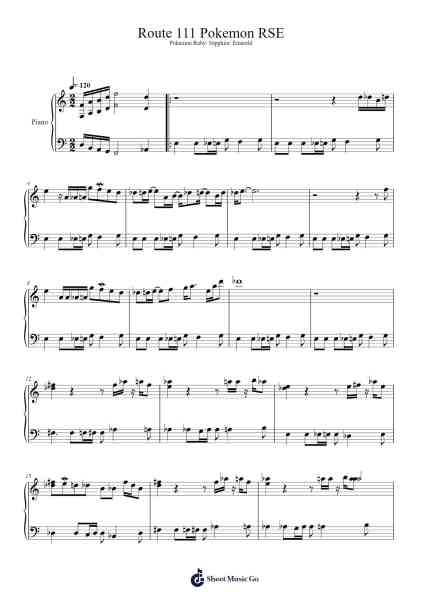 Route 111 Pokemon RSE Sheet Music by Junichi Masada-Arr.Sanhan Eipscius