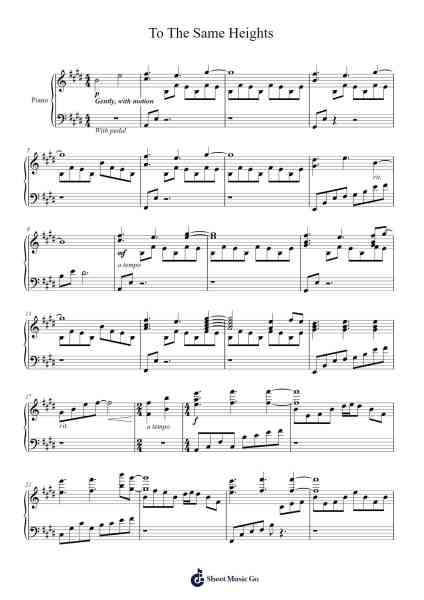 To The Same Heights Sheet Music by Clannad-Arr.Spenvice