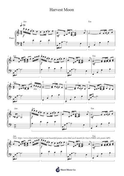 Harvest Moon Sheet Music by Guy G. Faux-Arr.Relip