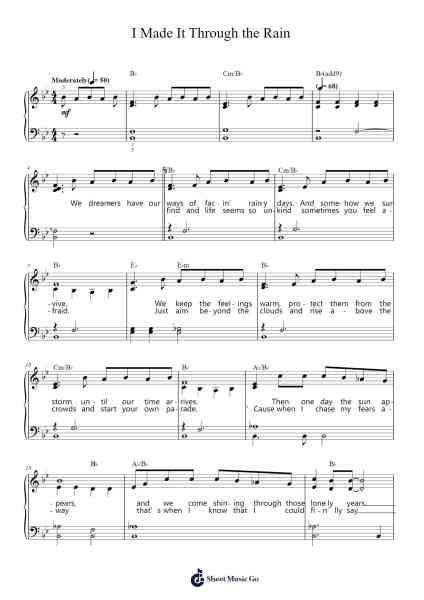 I Made It Through the Rain Sheet Music by Barry Manilow-Arr.Oglet Kitcke