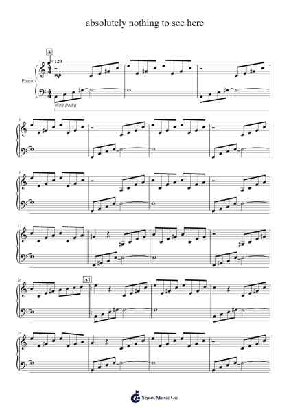 absolutely nothing to see here Sheet Music by Lena Raine-Arr.Odefred