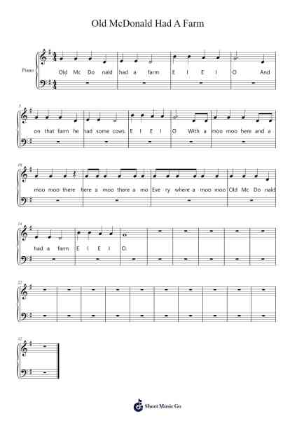 Old McDonald Had A Farm Sheet Music by undefined-Arr.Xanbrowne