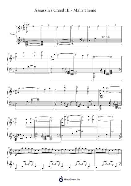 Assassin's Creed III - Main Theme Sheet Music by Lorne Balfe-Arr.Malclaude