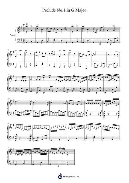 Prelude No.1 in G Major Sheet Music by Eric Schonauer-Arr.Cookwebb