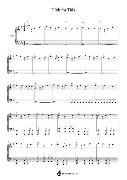 High for This 乐谱由 Ellie Goulding/Kygo - 编曲 Debleign Jeston