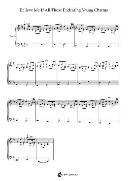 Believe Me If All Those Endearing Young Charms Sheet Music by Traditional Irish Air-Arr.Denre