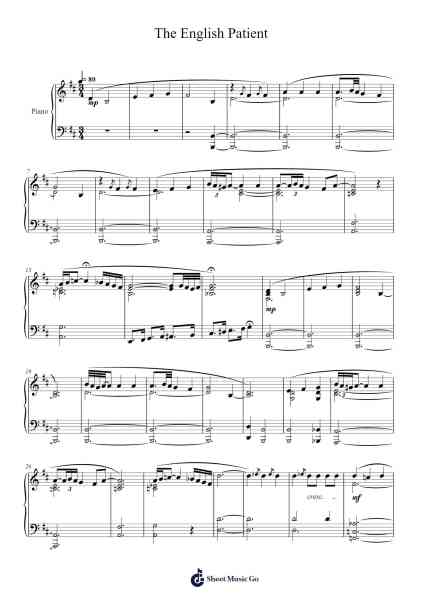 The English Patient Sheet Music by Vincent-Arr.Odewyatt