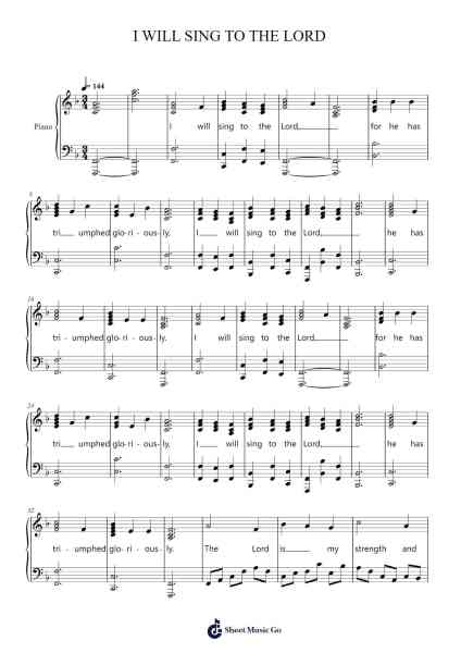 I WILL SING TO THE LORD Sheet Music by Davebel-Arr.Wanje Phoefra