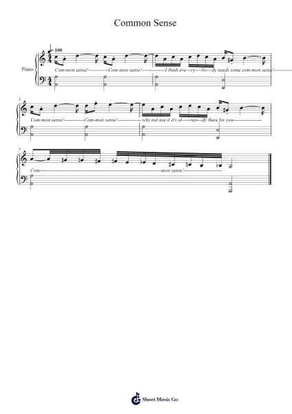 Common Sense Sheet Music by Michael Giacchino-Arr.Temky Pisoll